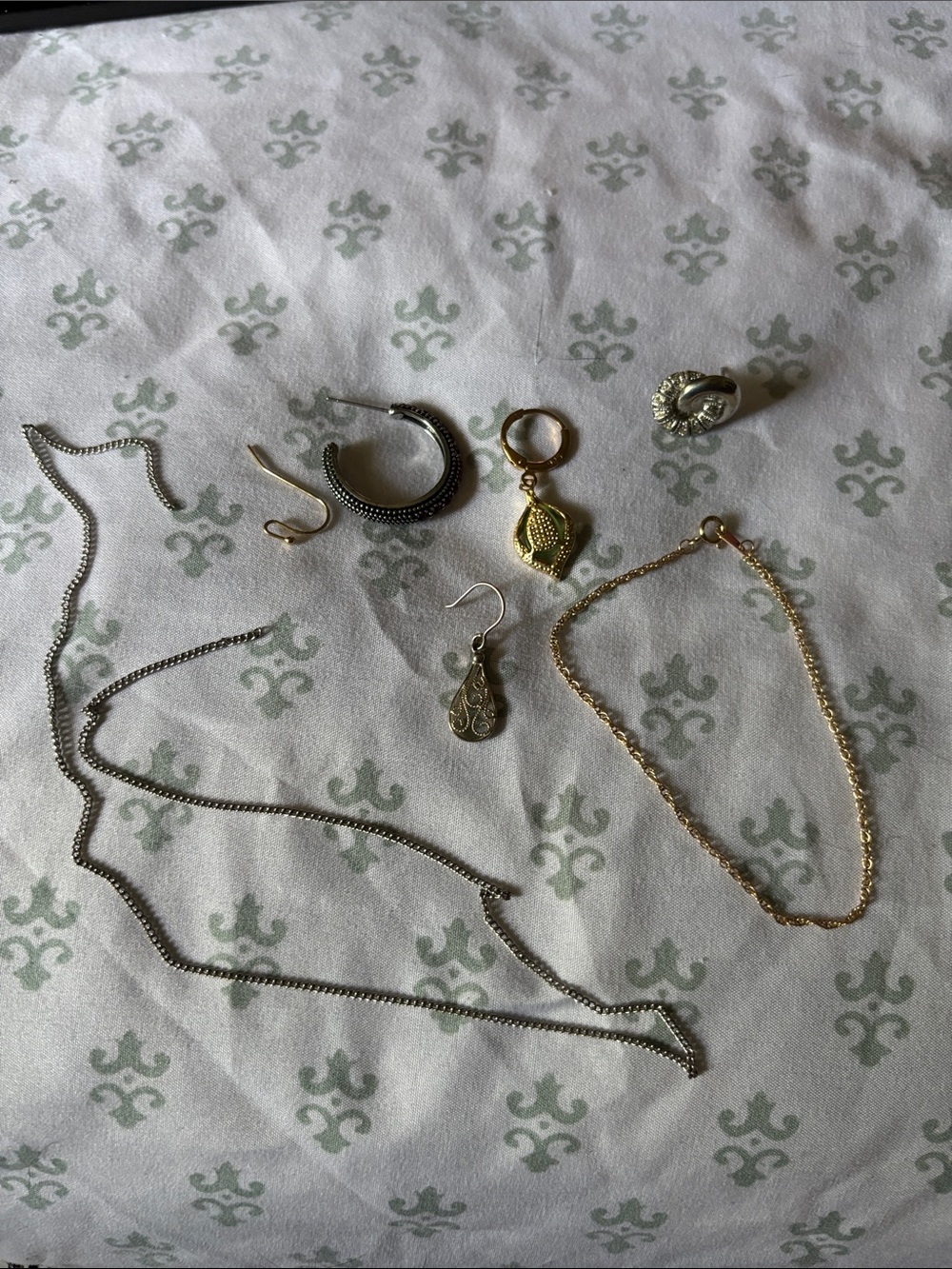 Mixed Metal Women Jewelry Set - Gold and Silver Earrings & Necklaces